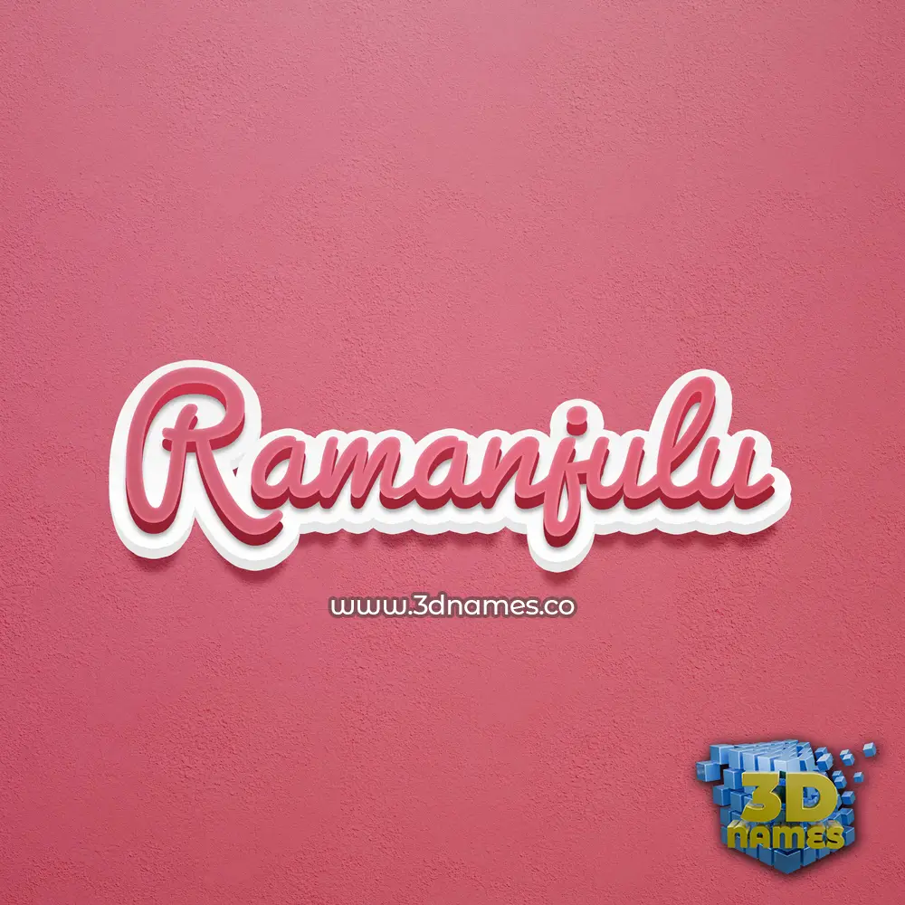 ramanjulu in Red Scribble style - 3D name wallpaper