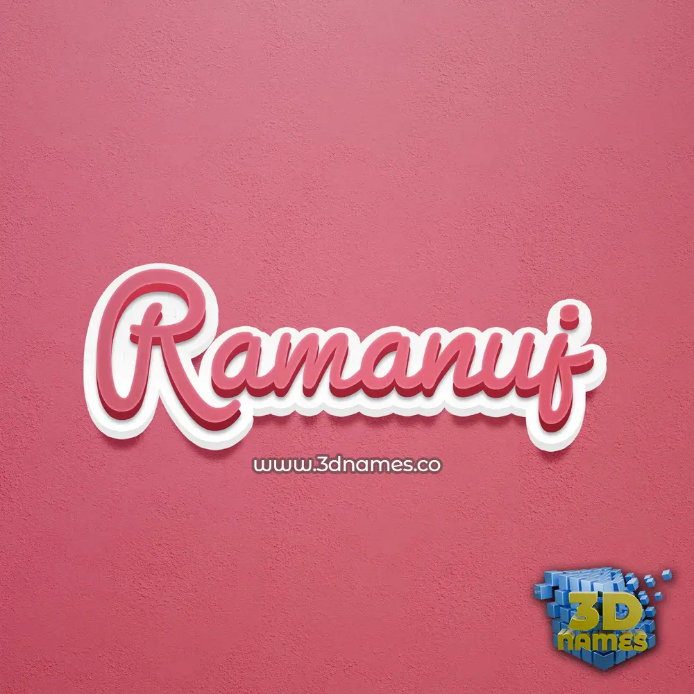 ramanuj in Red Scribble style - 3D name wallpaper
