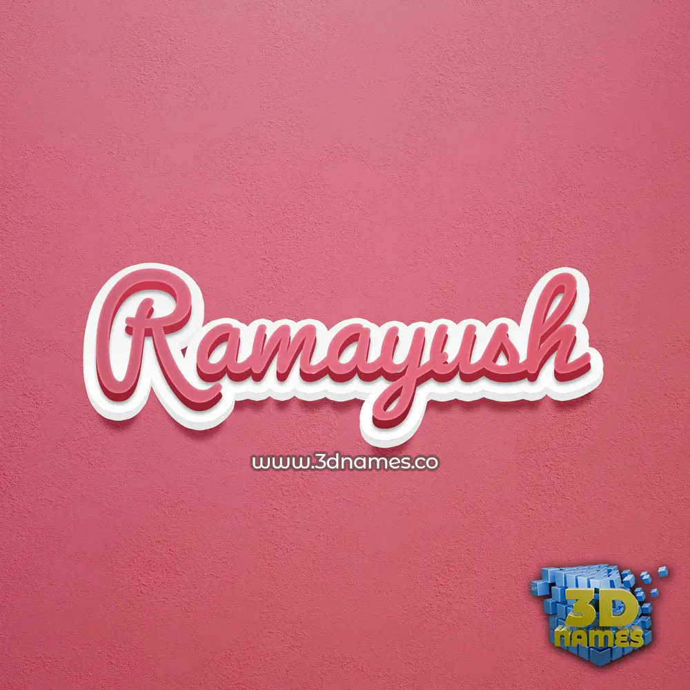 ramayush in Red Scribble style - 3D name wallpaper