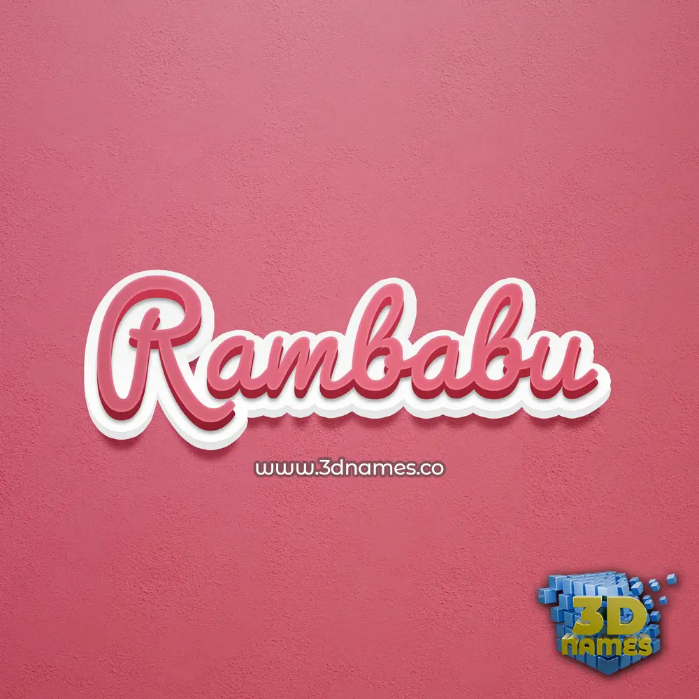 rambabu in Red Scribble style - 3D name wallpaper