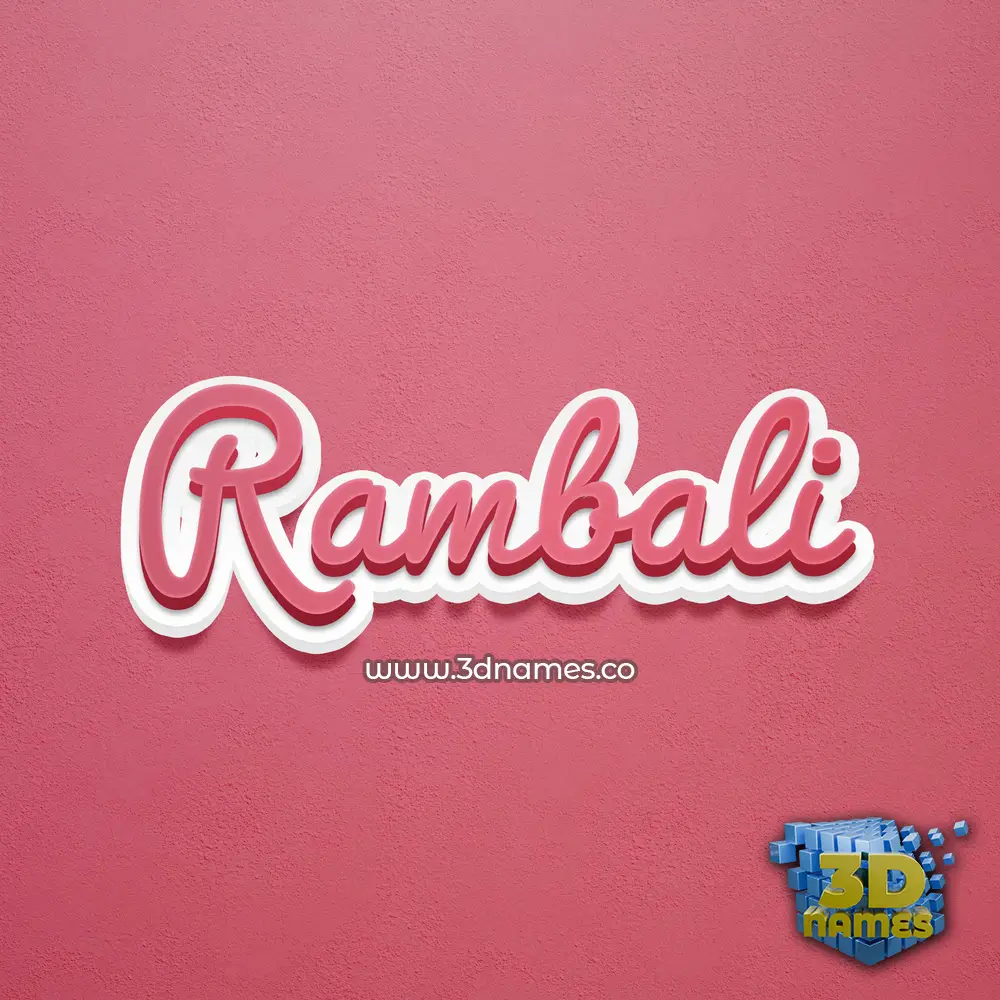 rambali in Red Scribble style - 3D name wallpaper