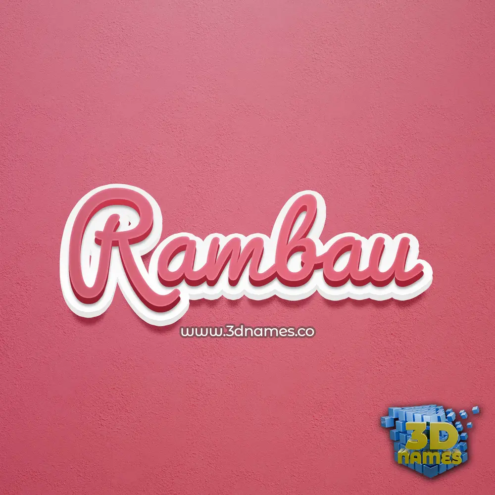rambau in Red Scribble style - 3D name wallpaper