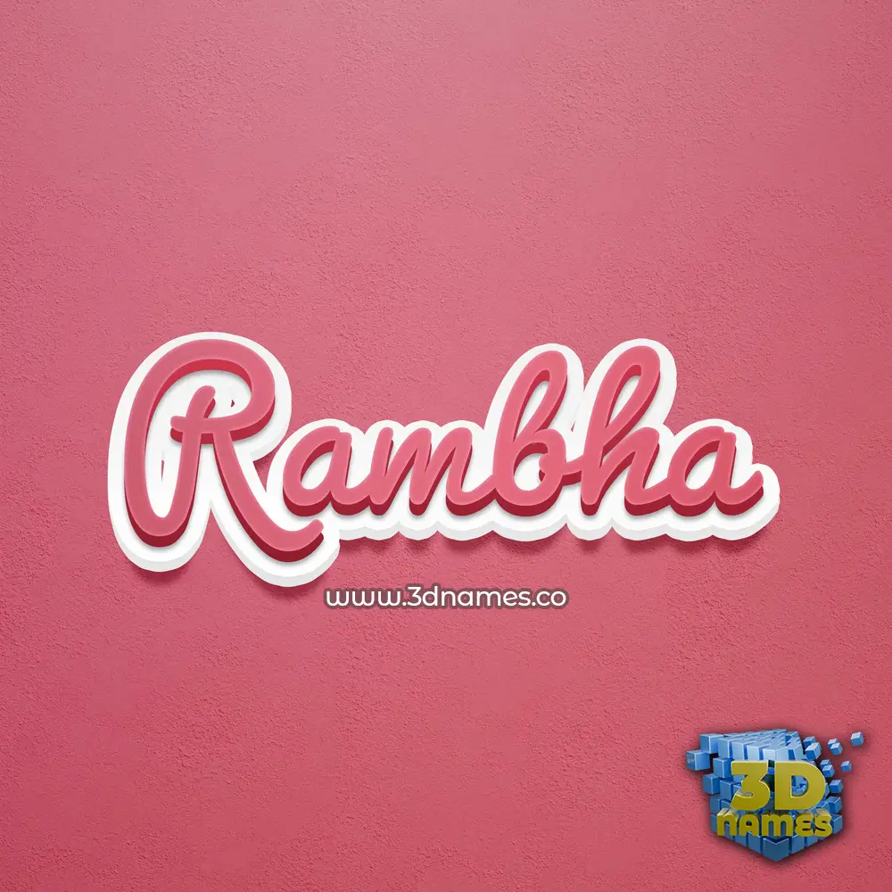 rambha in Red Scribble style - 3D name wallpaper