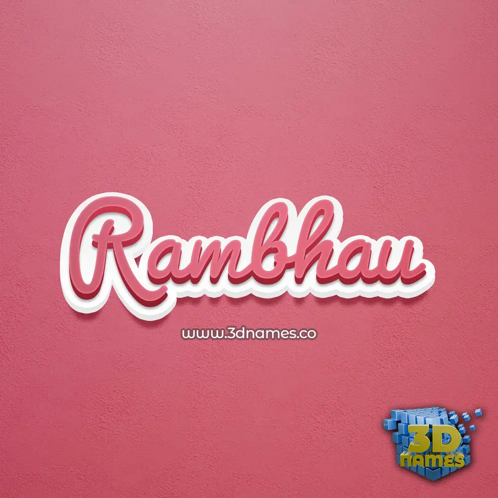 rambhau in Red Scribble style - 3D name wallpaper