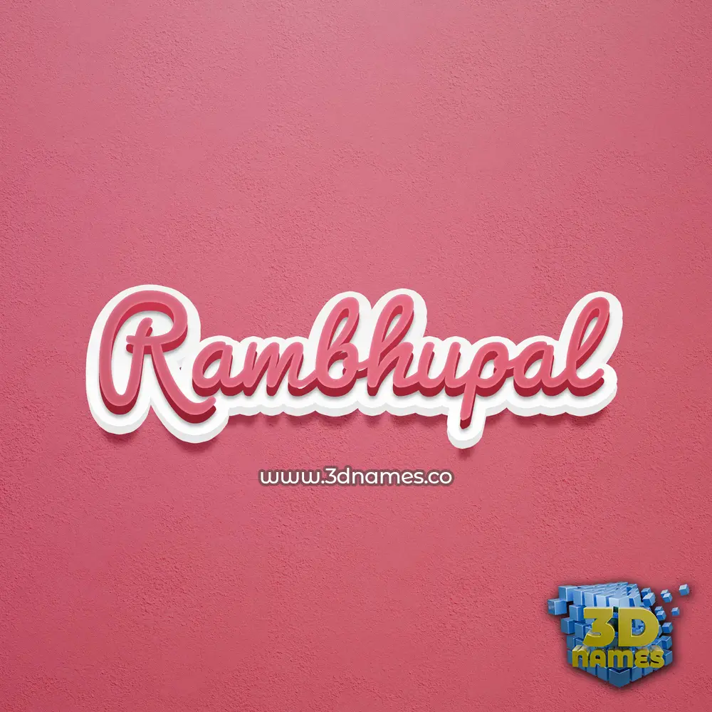 rambhupal in Red Scribble style - 3D name wallpaper