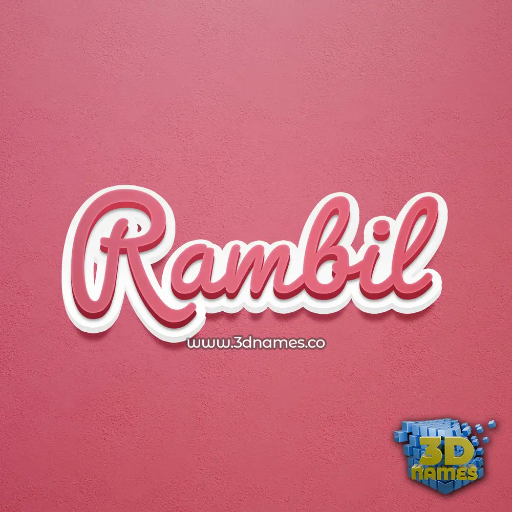 rambil in Red Scribble style - 3D name wallpaper