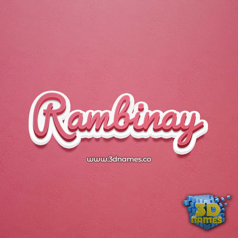 rambinay in Red Scribble style - 3D name wallpaper