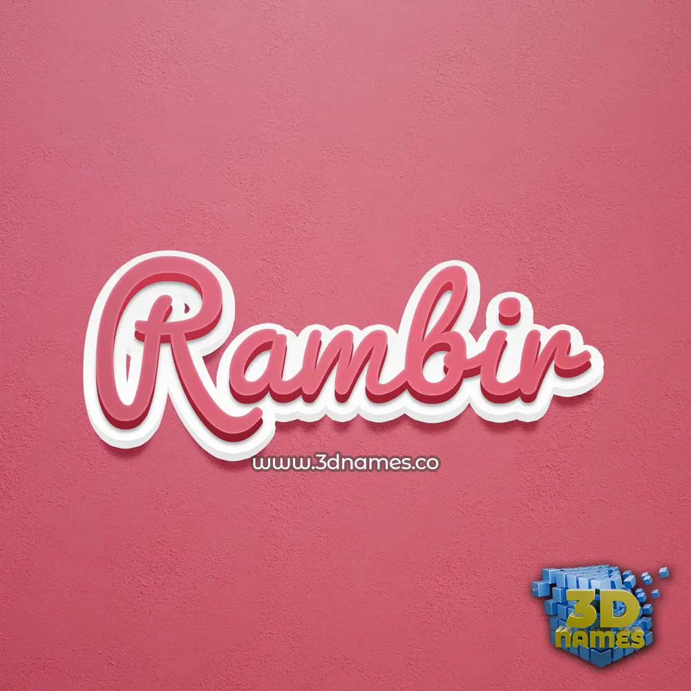 rambir in Red Scribble style - 3D name wallpaper