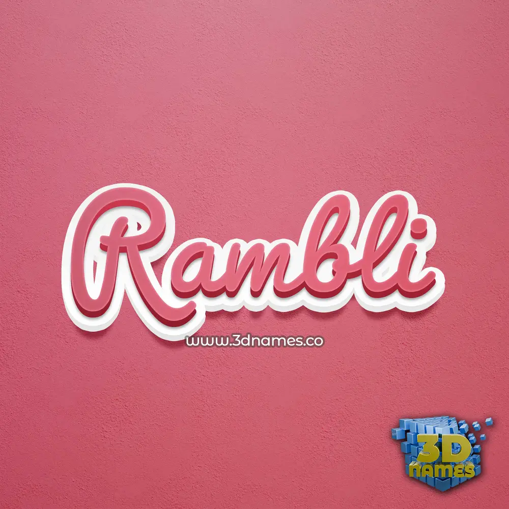 rambli in Red Scribble style - 3D name wallpaper