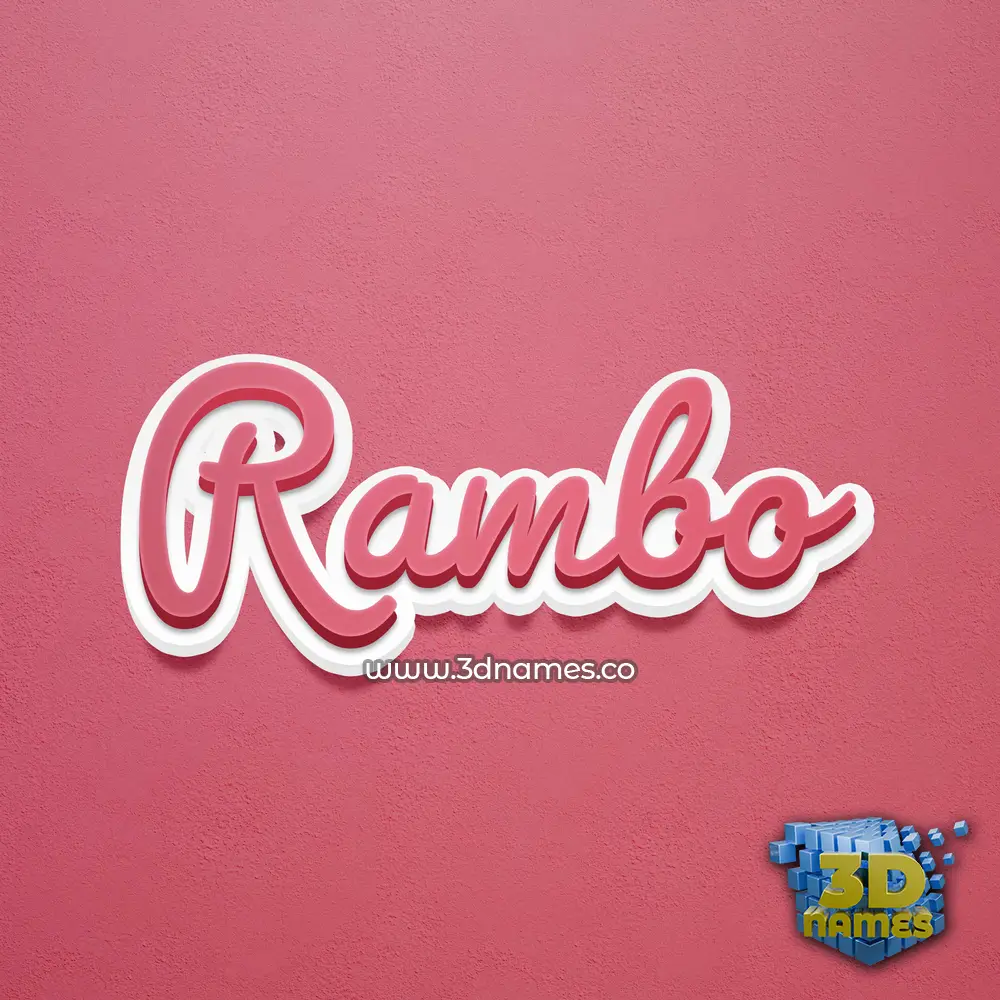 rambo in Red Scribble style - 3D name wallpaper