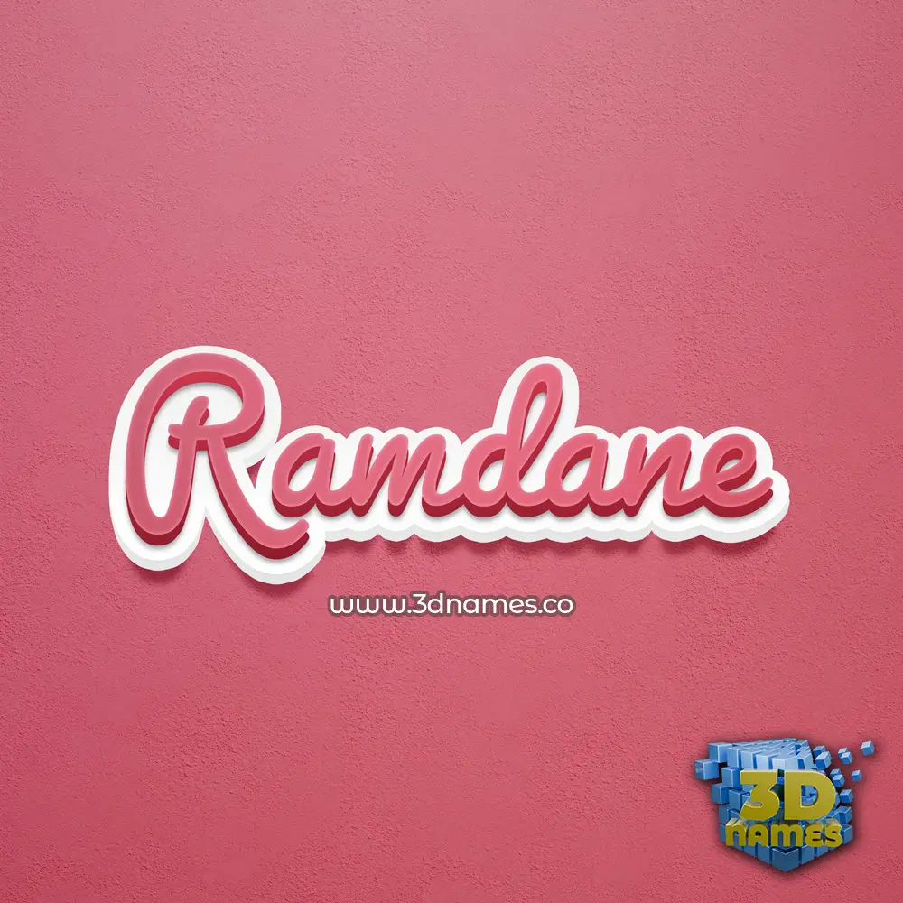 ramdane in Red Scribble style - 3D name wallpaper