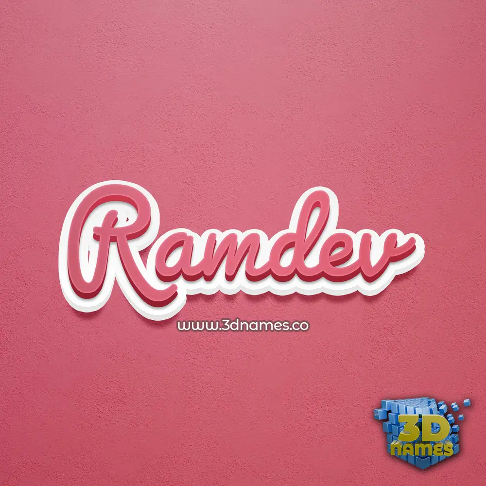 ramdev in Red Scribble style - 3D name wallpaper