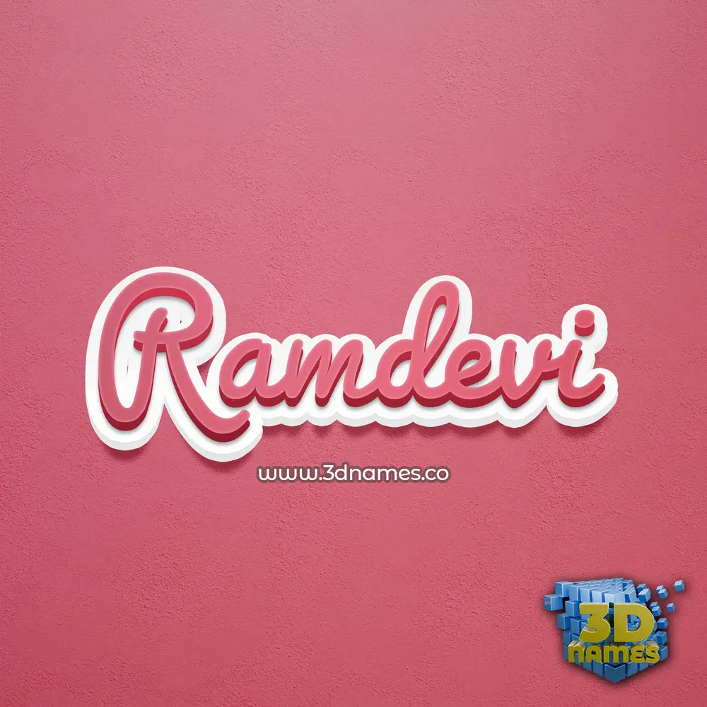 ramdevi in Red Scribble style - 3D name wallpaper