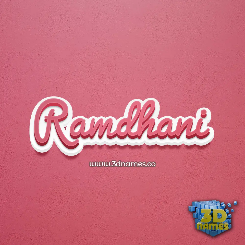 ramdhani in Red Scribble style - 3D name wallpaper