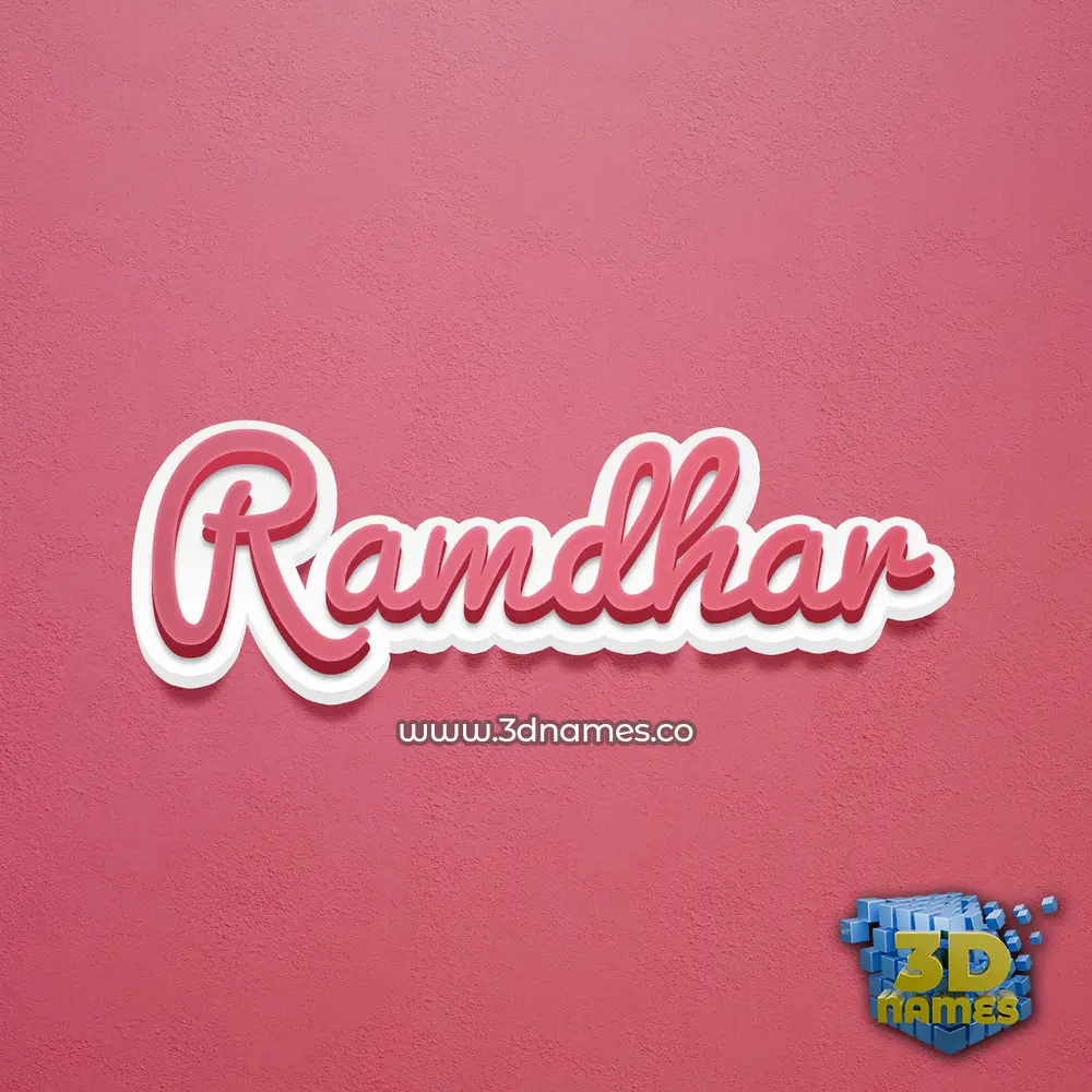 ramdhar in Red Scribble style - 3D name wallpaper