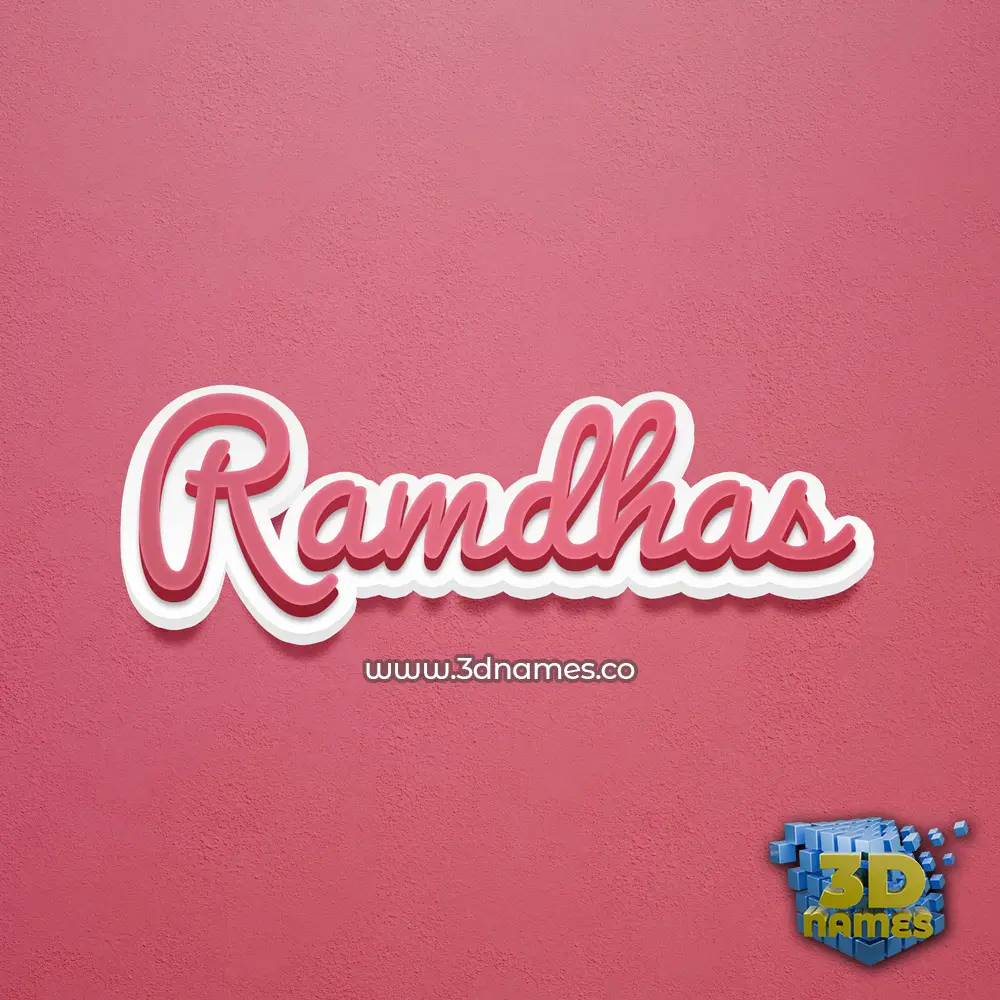 ramdhas in Red Scribble style - 3D name wallpaper