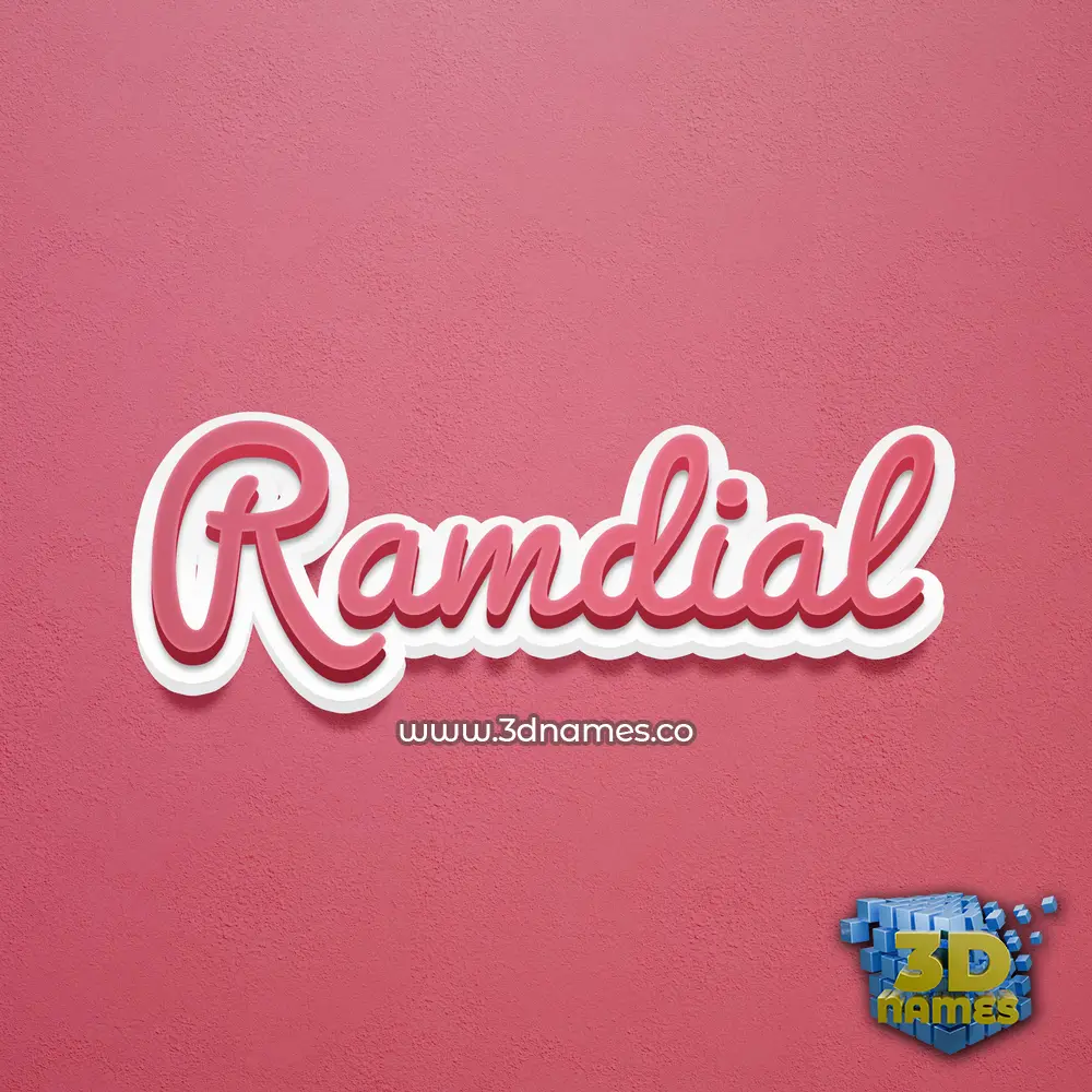 ramdial in Red Scribble style - 3D name wallpaper