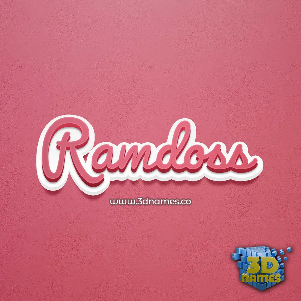 ramdoss in Red Scribble style - 3D name wallpaper