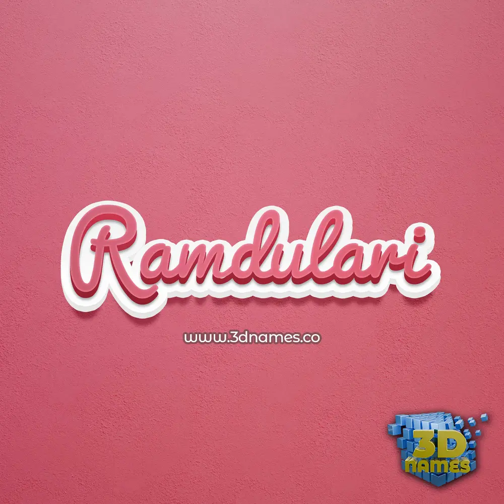 ramdulari in Red Scribble style - 3D name wallpaper