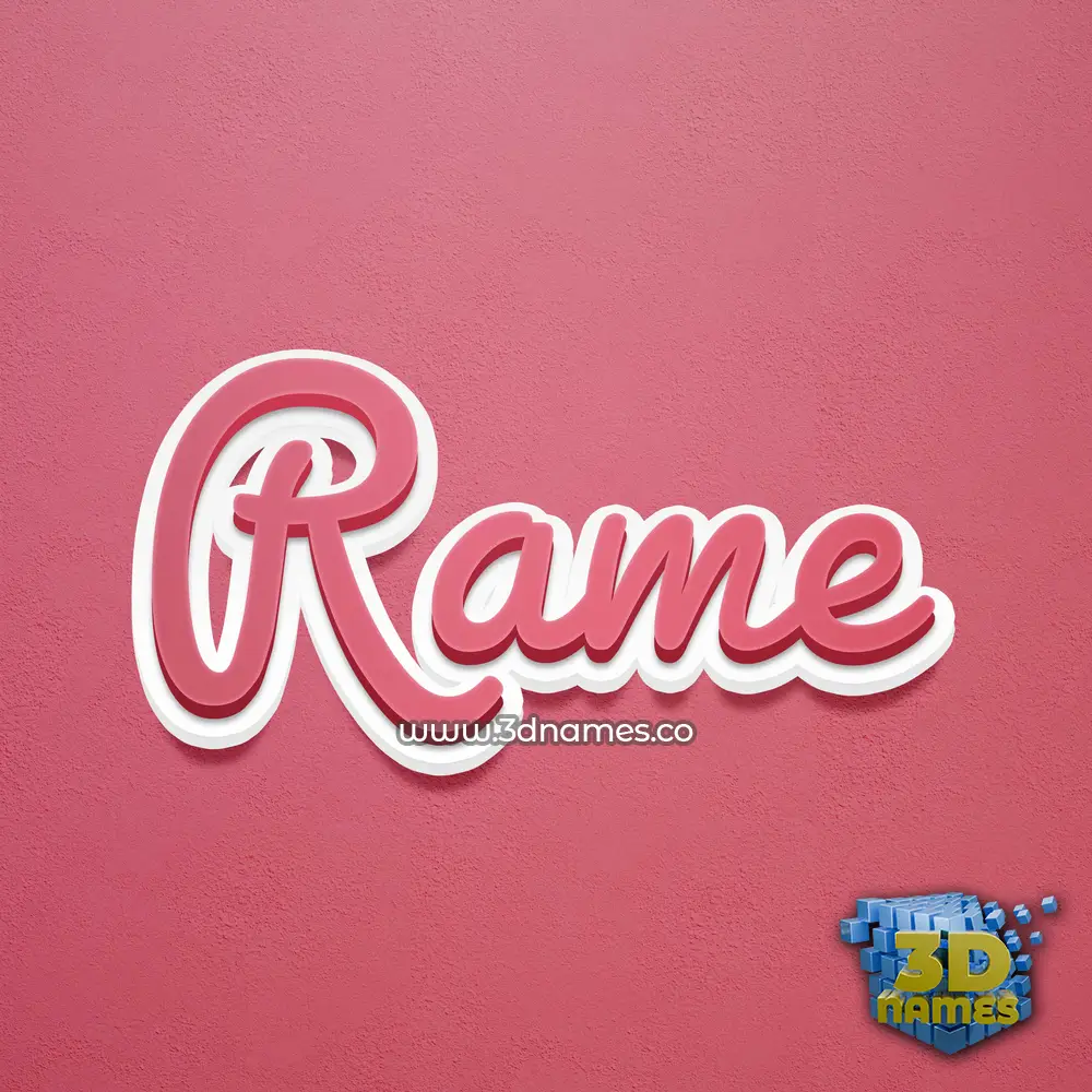 rame in Red Scribble style - 3D name wallpaper