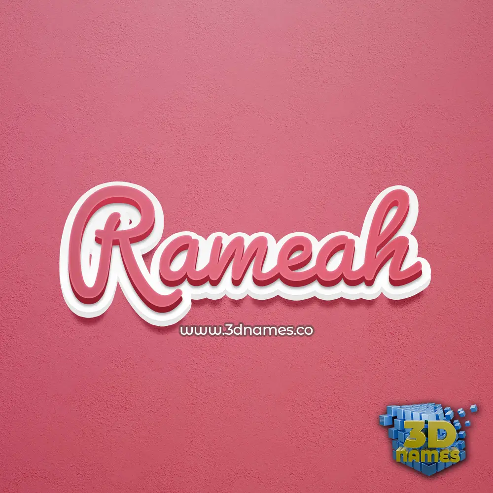 rameah in Red Scribble style - 3D name wallpaper