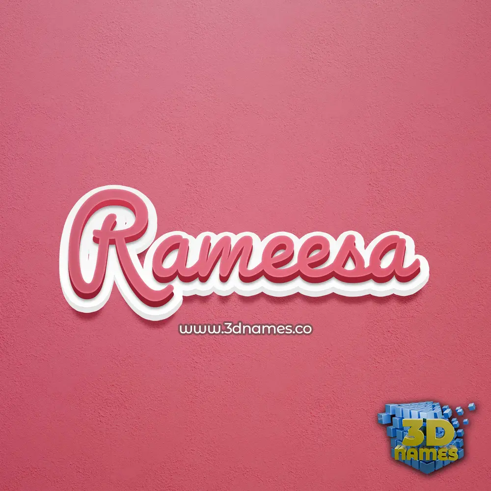 rameesa in Red Scribble style - 3D name wallpaper