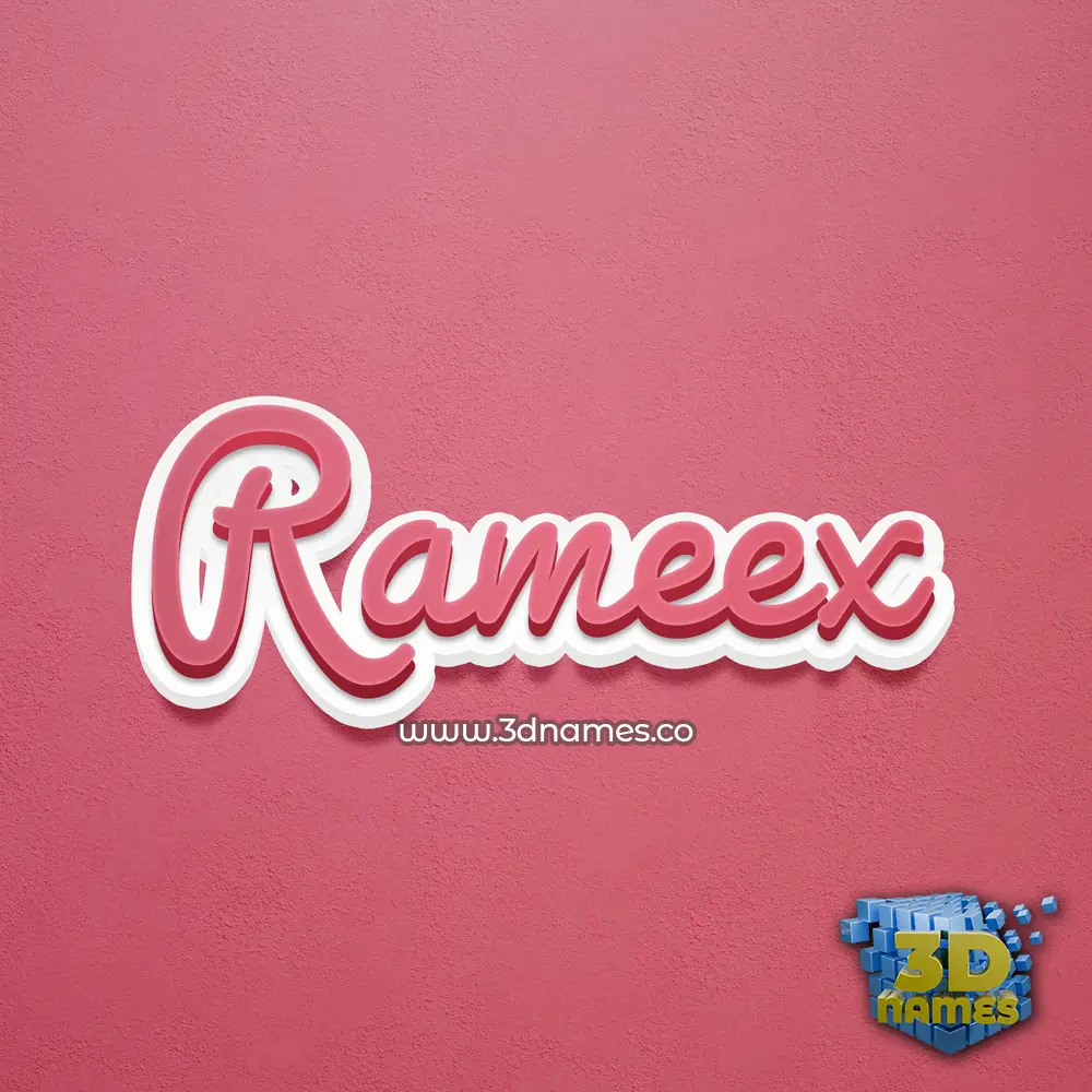 rameex in Red Scribble style - 3D name wallpaper