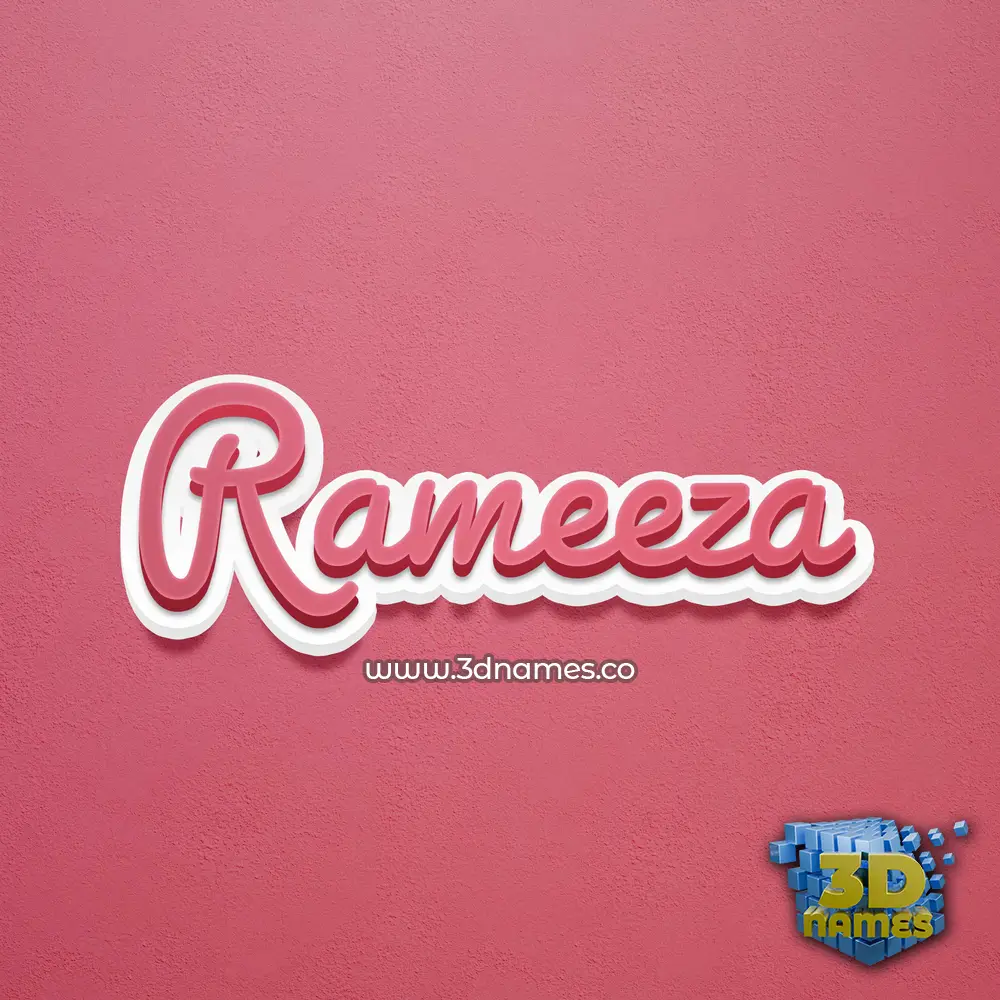 rameeza in Red Scribble style - 3D name wallpaper