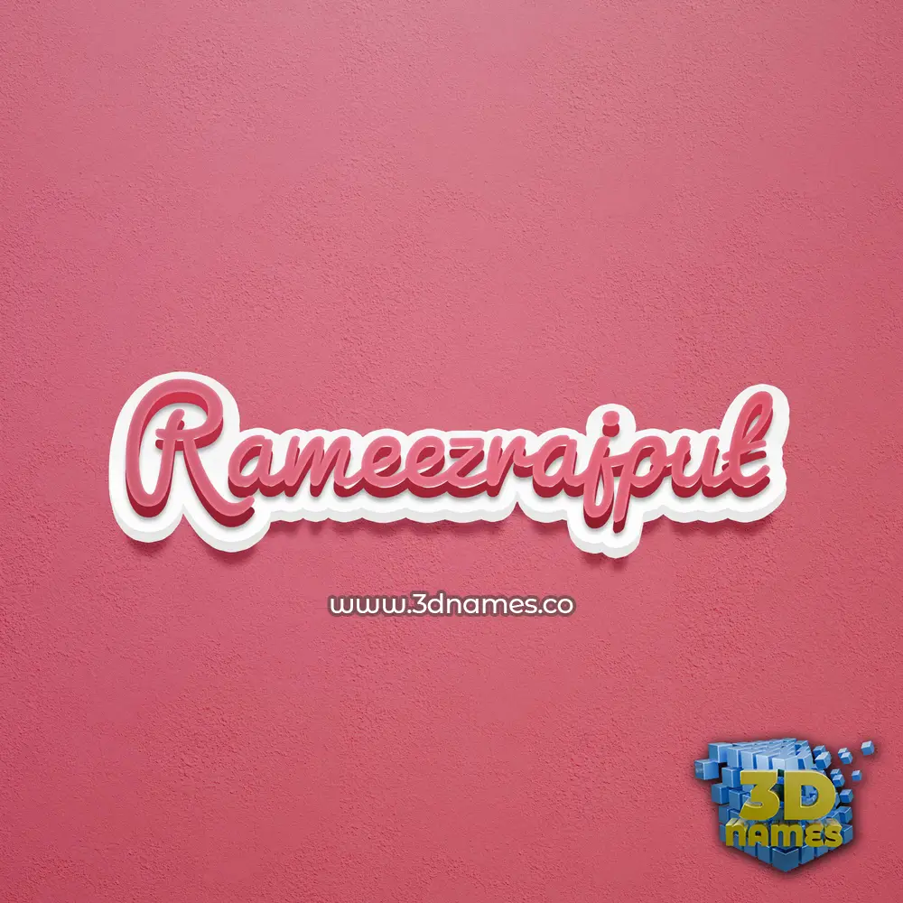 rameezrajput in Red Scribble style - 3D name wallpaper