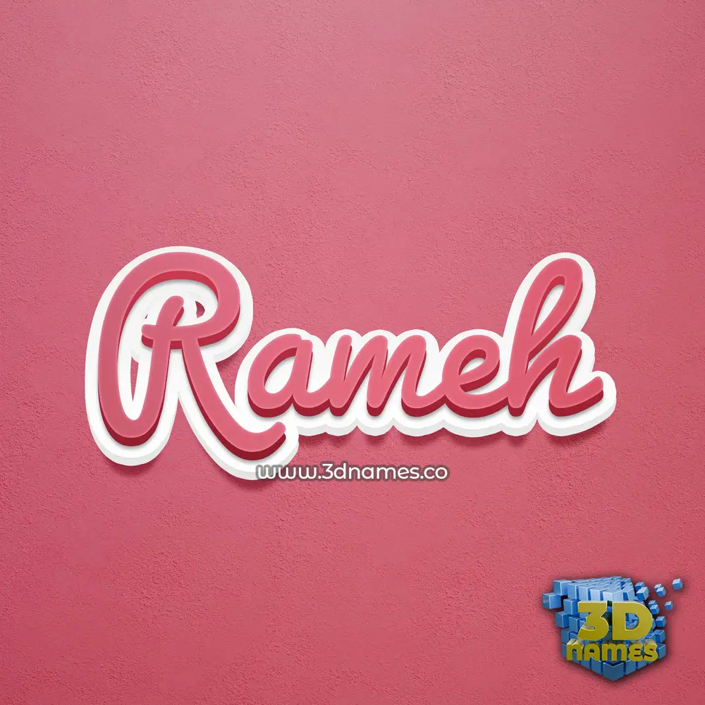rameh in Red Scribble style - 3D name wallpaper