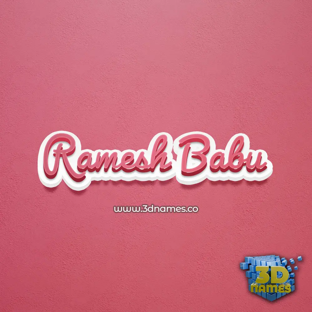 ramesh babu in Red Scribble style - 3D name wallpaper