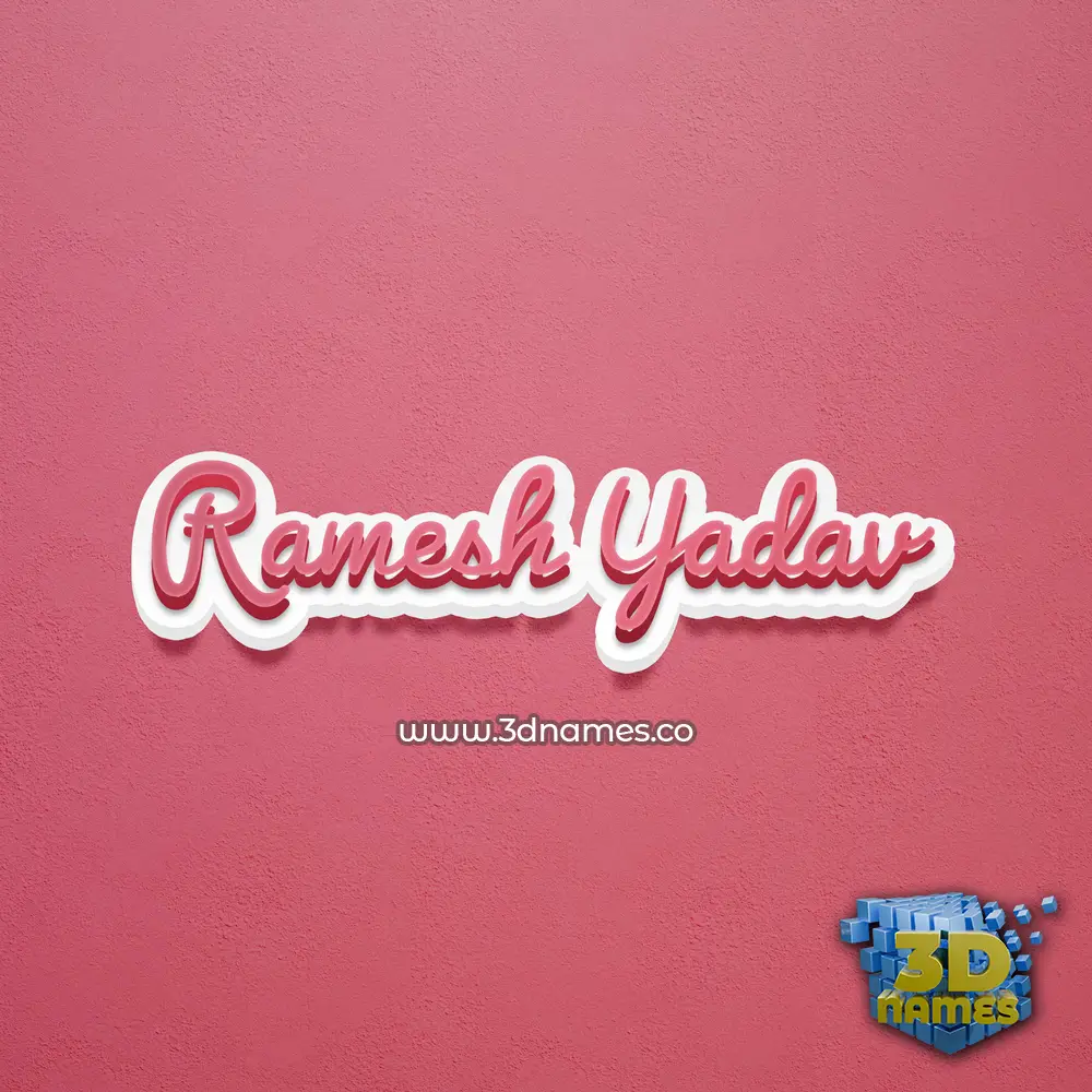 ramesh yadav in Red Scribble style - 3D name wallpaper
