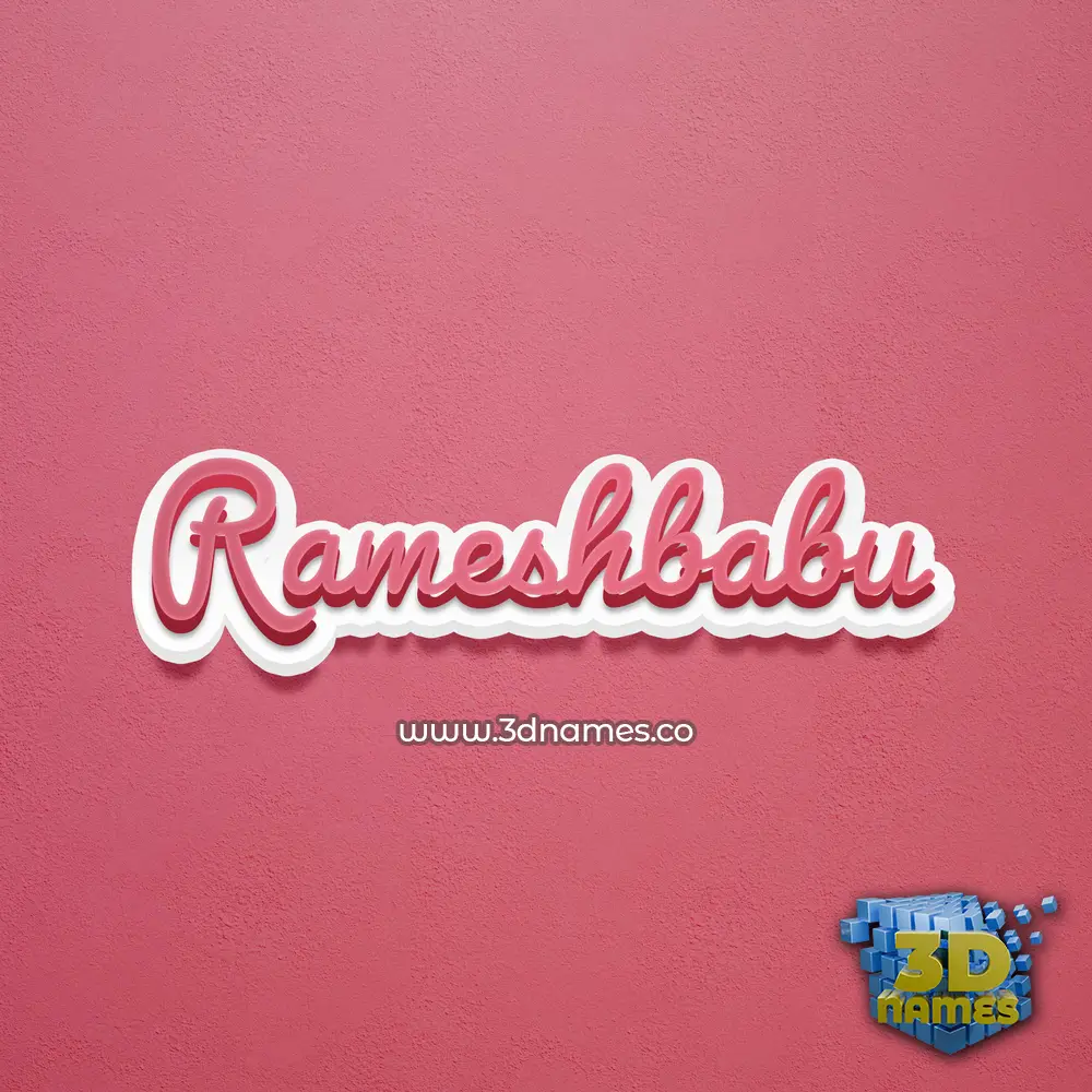 rameshbabu in Red Scribble style - 3D name wallpaper