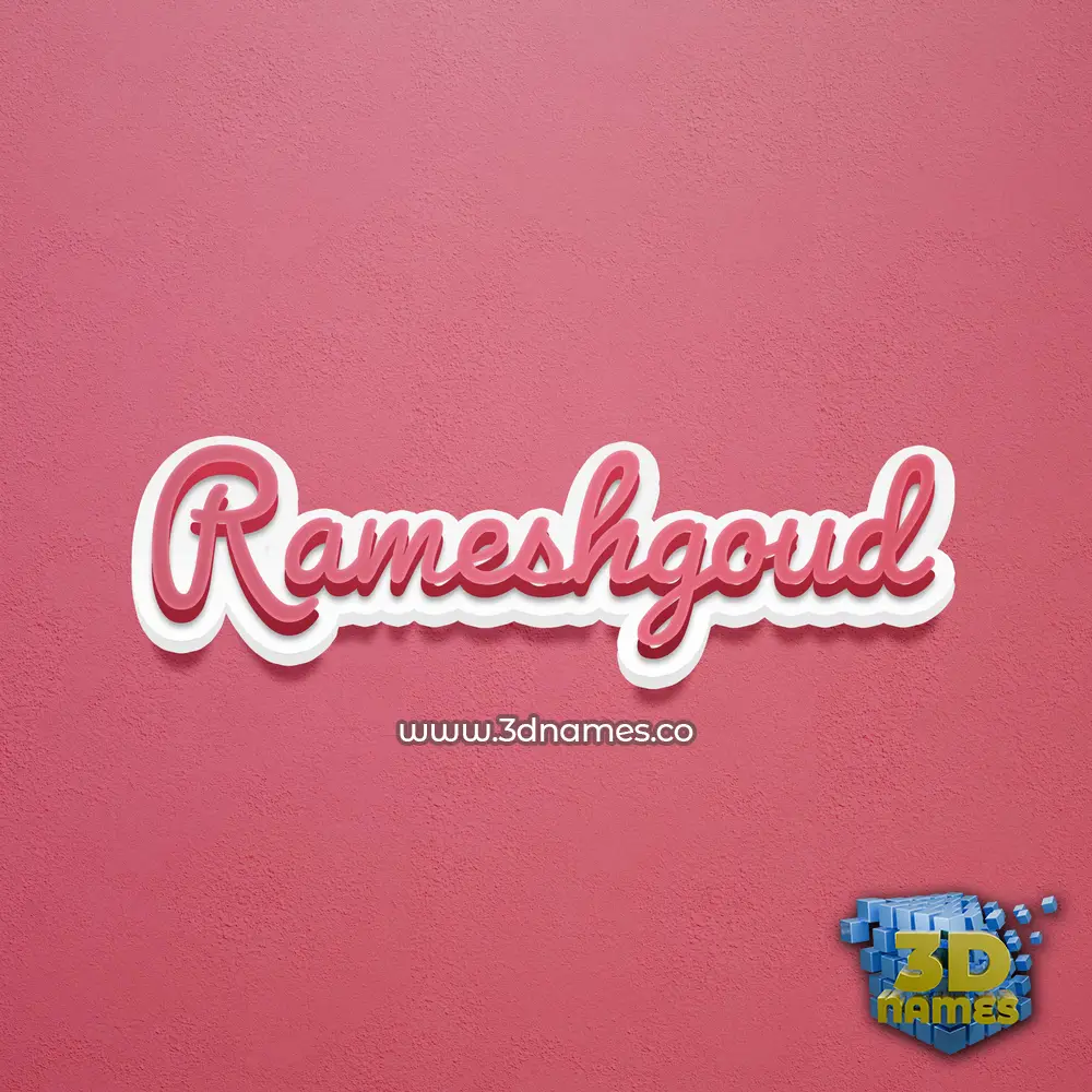 rameshgoud in Red Scribble style - 3D name wallpaper