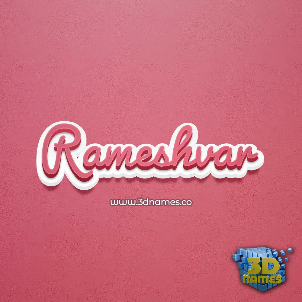 rameshvar in Red Scribble style - 3D name wallpaper