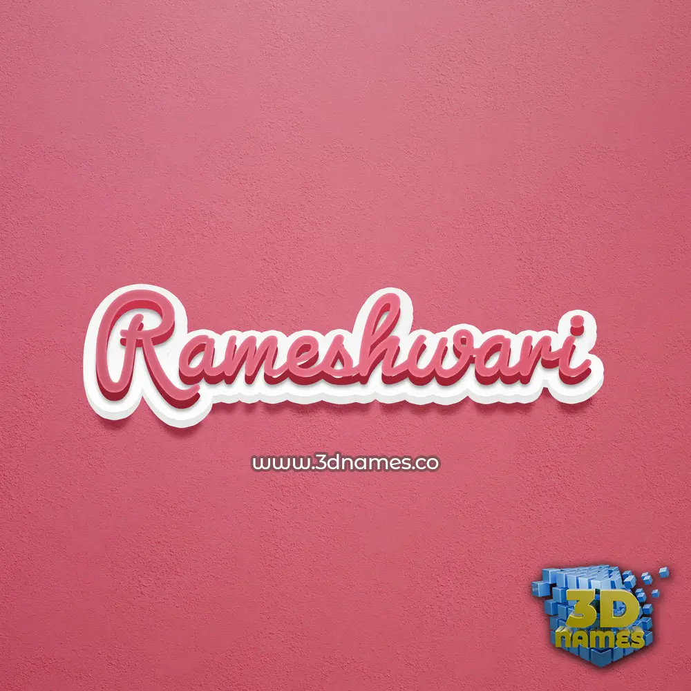 rameshwari in Red Scribble style - 3D name wallpaper