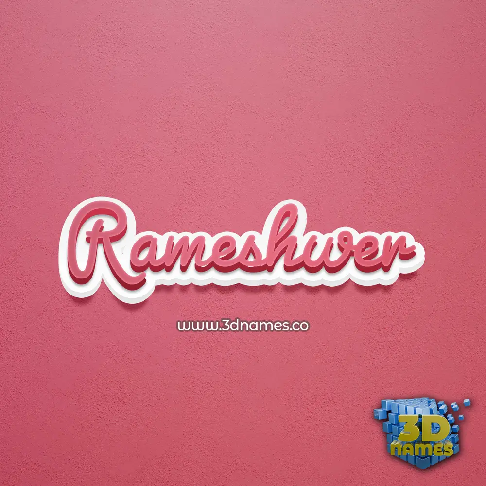 rameshwer in Red Scribble style - 3D name wallpaper