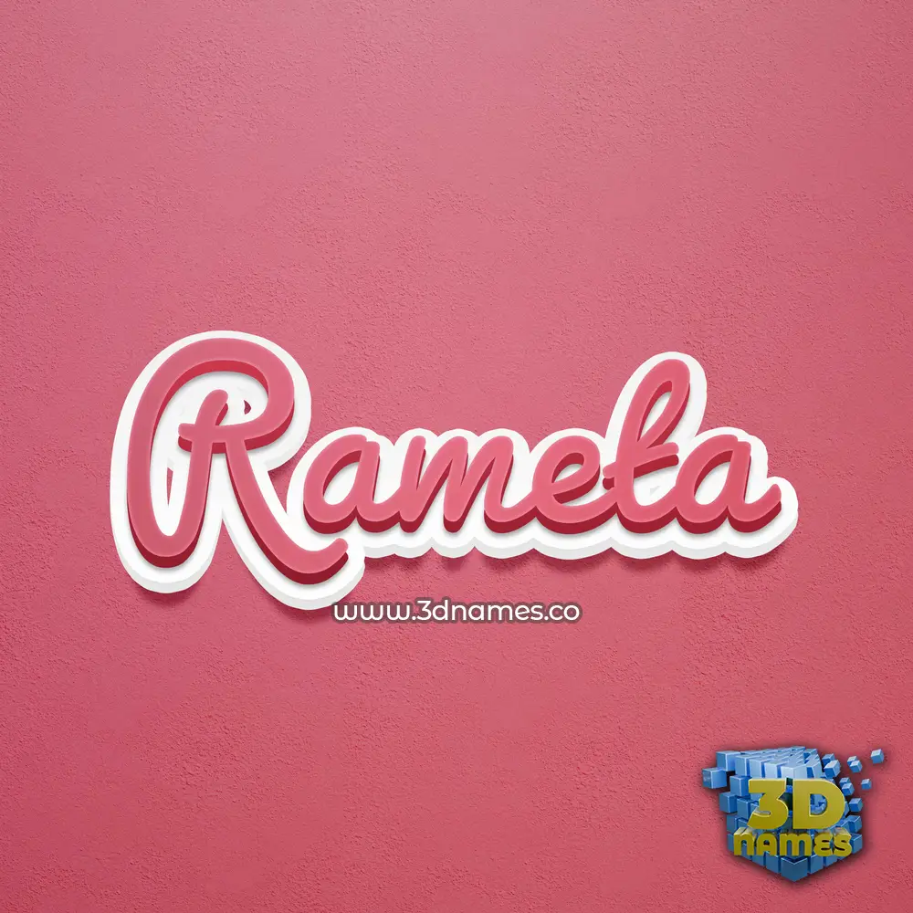 rameta in Red Scribble style - 3D name wallpaper