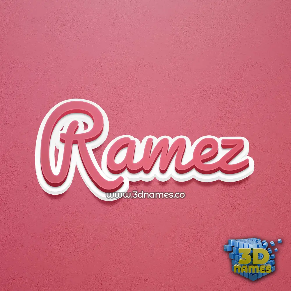 ramez in Red Scribble style - 3D name wallpaper