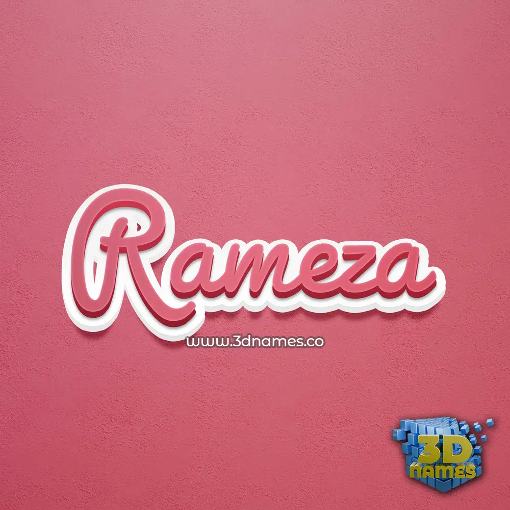 rameza in Red Scribble style - 3D name wallpaper