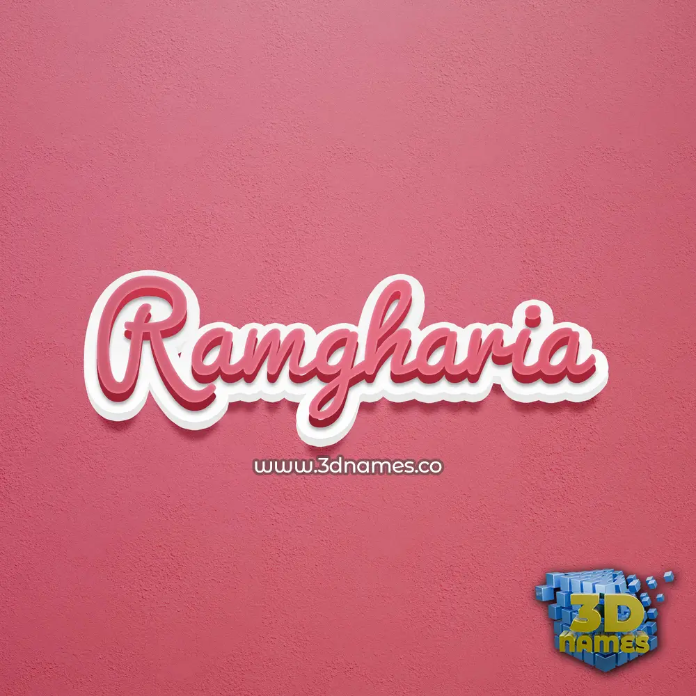 ramgharia in Red Scribble style - 3D name wallpaper