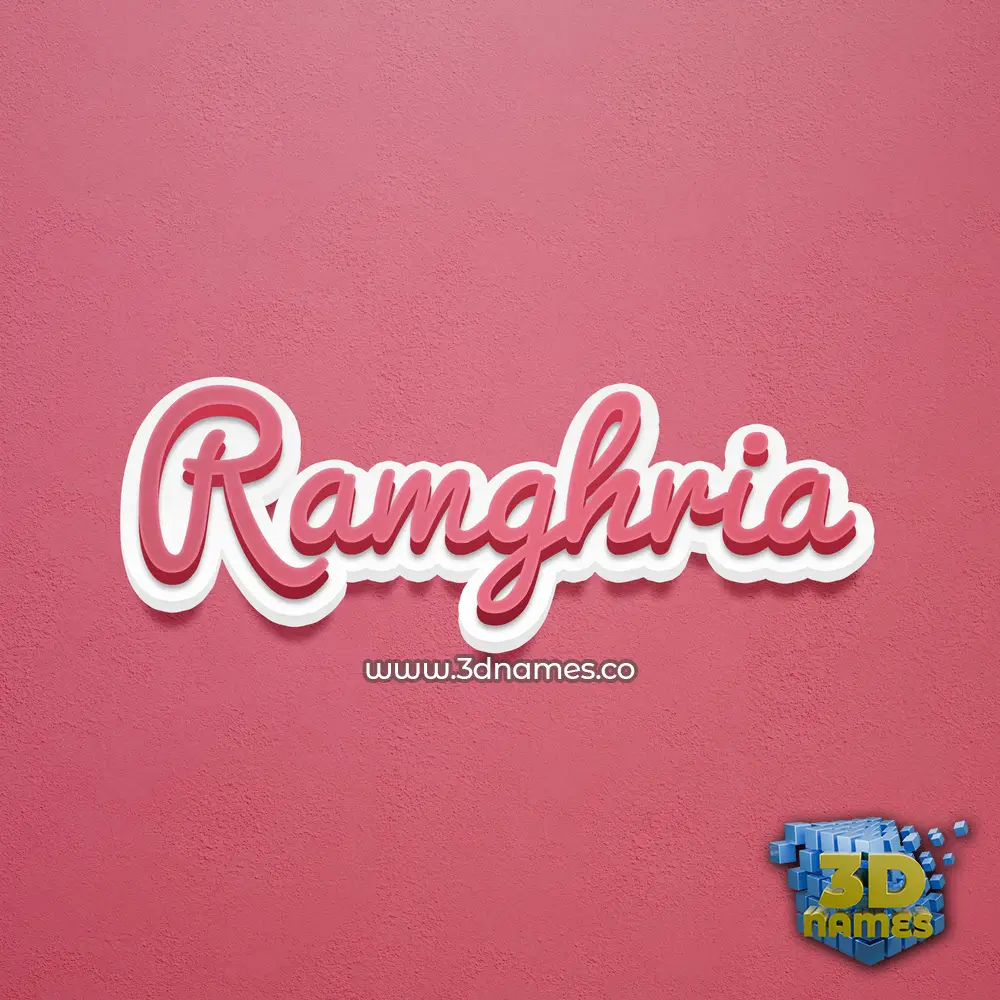 ramghria in Red Scribble style - 3D name wallpaper