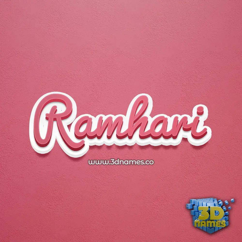 ramhari in Red Scribble style - 3D name wallpaper