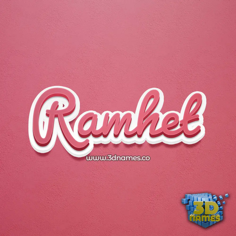 ramhet in Red Scribble style - 3D name wallpaper