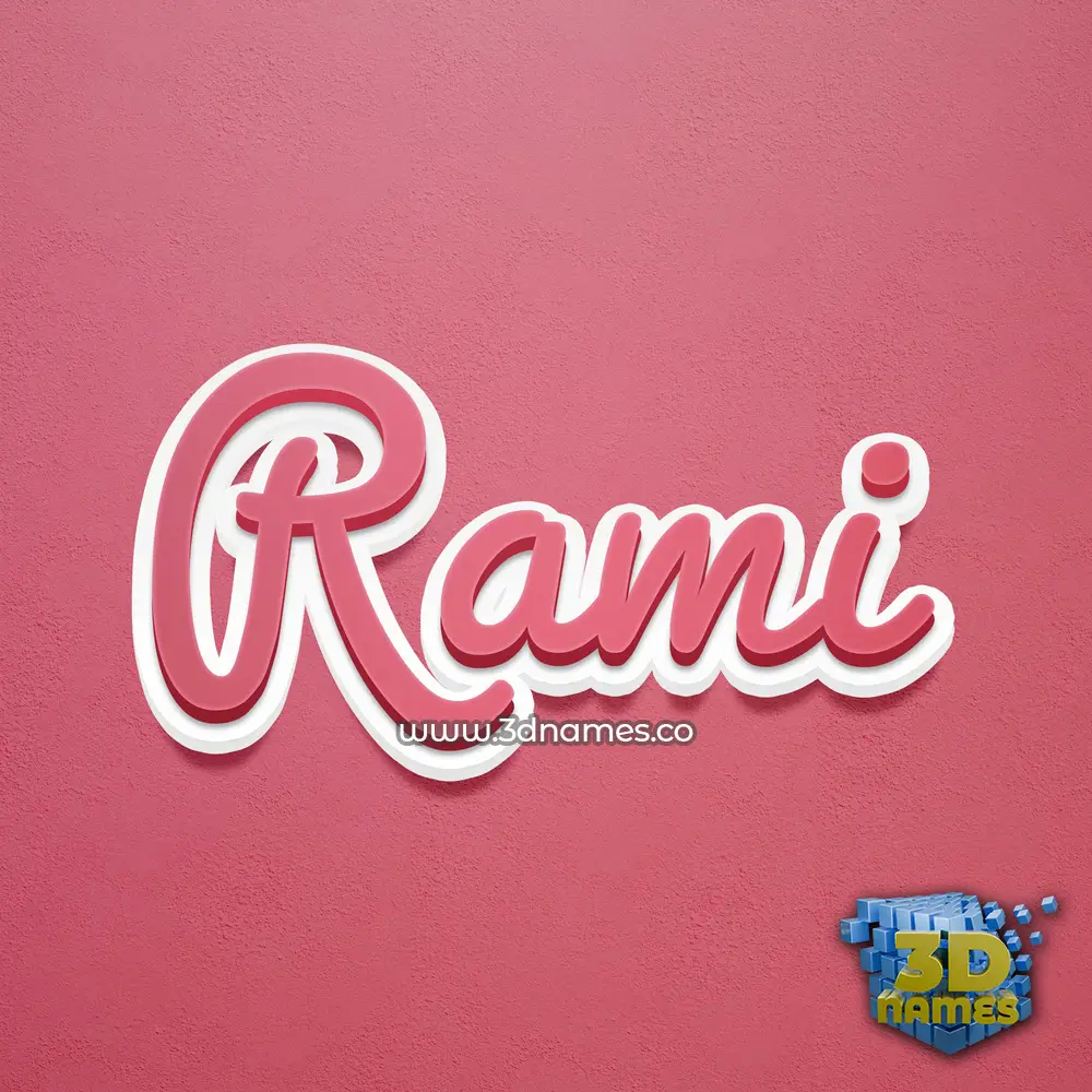 rami in Red Scribble style - 3D name wallpaper
