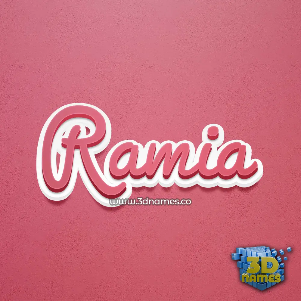 ramia in Red Scribble style - 3D name wallpaper