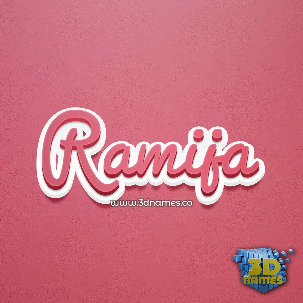 ramija in Red Scribble style - 3D name wallpaper