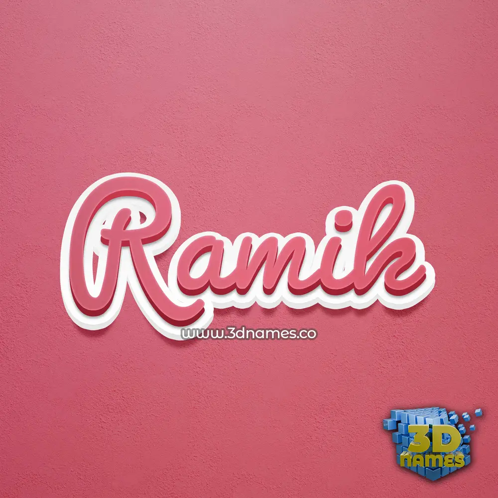 ramik in Red Scribble style - 3D name wallpaper