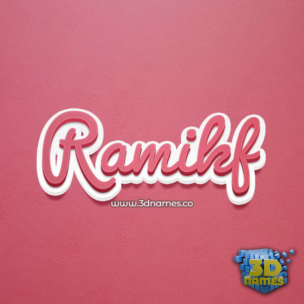 ramikf in Red Scribble style - 3D name wallpaper