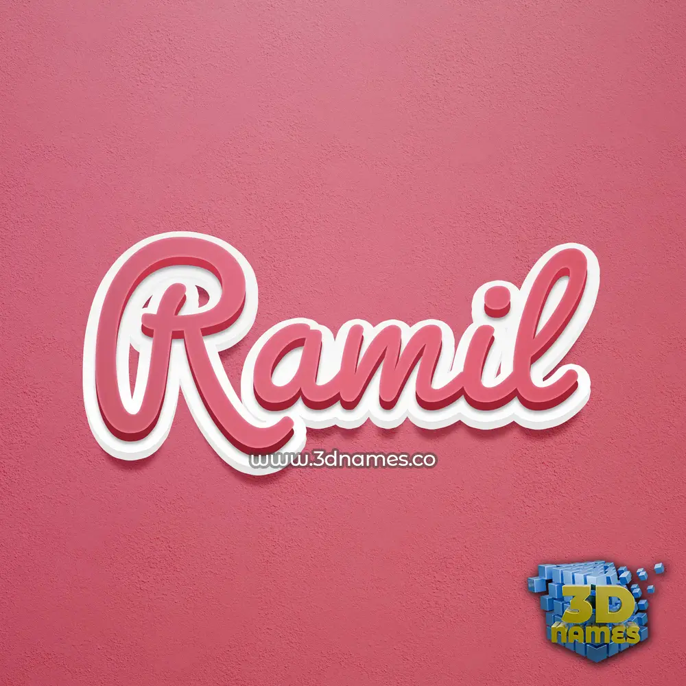 ramil in Red Scribble style - 3D name wallpaper